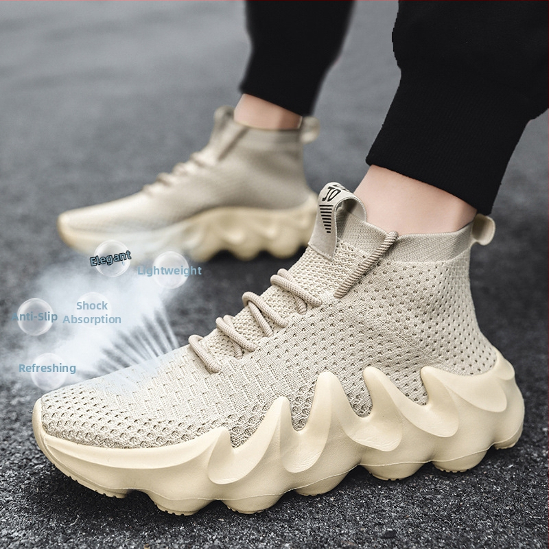 Vyriski sportiniai kasdieniai batai su tinklinio viršumi, oro pagalvė, guminė padas, EVA įdėklas, apvalus pirštų galas