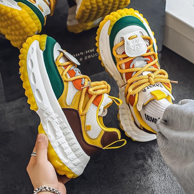 Vyriski kasdieniniai sportiniai bateliai su kvėpuojančia tinkline viršutine dalimi, plastiniu padu, raišteliais, PU vidpadis, storas padas