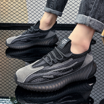 Kvėpuojantys vyriški bėgimo bateliai su raišteliais, žemas profilis, guminė padas, apvali nosis