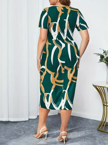 Be nemes ujjatlan spagetti pántos ruha, A-vonal, V-nyak, mintás, poliészter-spandek keverék, 2025 nyár, elegáns stílus