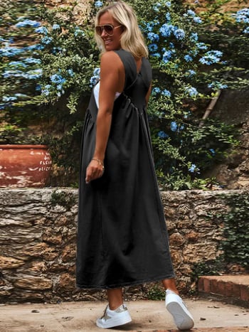 Ujjatlan ruha, gallér nélküli, hosszú, poliészter 95%+