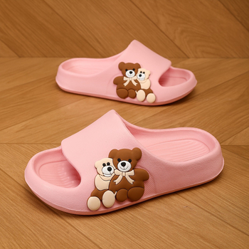 Täiskasvanute kingad karu mustriga, libisemisvastased EVA ülaosa ja EVA tald, platvorm, tald paksus üle 11 cm, teksilivooder