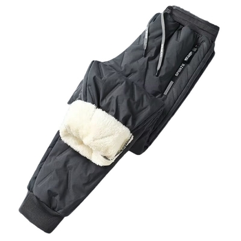 Vyriskos žiemos kelnės su medvilnės pildymu ir poliesterio pamušalu, tiesus kirpimas, vienos spalvos, aukšta juosmenė