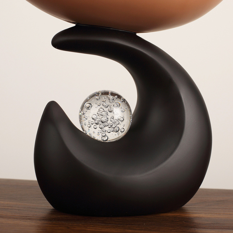 Οργανωτής γραφείου από ρητίνη σε κυματοειδές σχήμα, δίσκος αποθήκευσης κλειδιών με διακοσμητική κρυστάλλινη σφαίρα