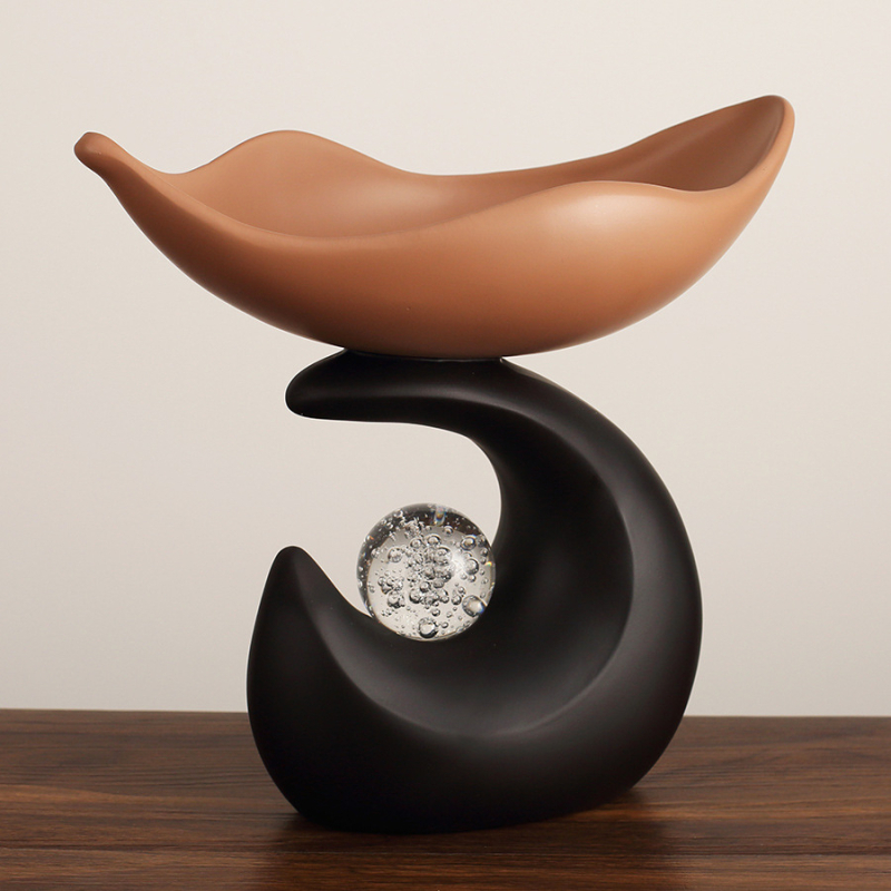 Οργανωτής γραφείου από ρητίνη σε κυματοειδές σχήμα, δίσκος αποθήκευσης κλειδιών με διακοσμητική κρυστάλλινη σφαίρα