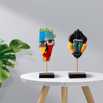 Γλυπτό από συνθετική ρητίνη σε ευρωπαϊκό στυλ για σαλόνι ή βιτρίνα — αφηρημένο πρόσωπο, μάρκα Shengwang Aristocratic Family