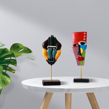 Γλυπτό από συνθετική ρητίνη σε ευρωπαϊκό στυλ για σαλόνι ή βιτρίνα — αφηρημένο πρόσωπο, μάρκα Shengwang Aristocratic Family