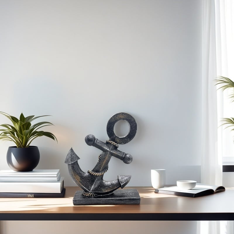 Ρετρό διακοσμητικό από ρητίνη — άγκυρα πλοίου, για διακόσμηση οικίας, εστιατορίου και μπαρ
