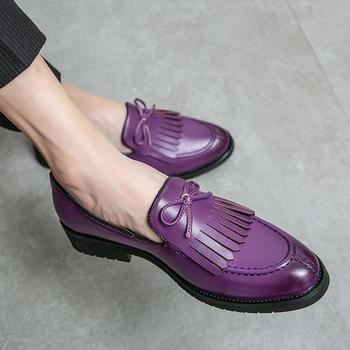 Pantofi bărbătești brogue, PU partea superioară, talpă din cauciuc, vârf rotund, sezon primăvară