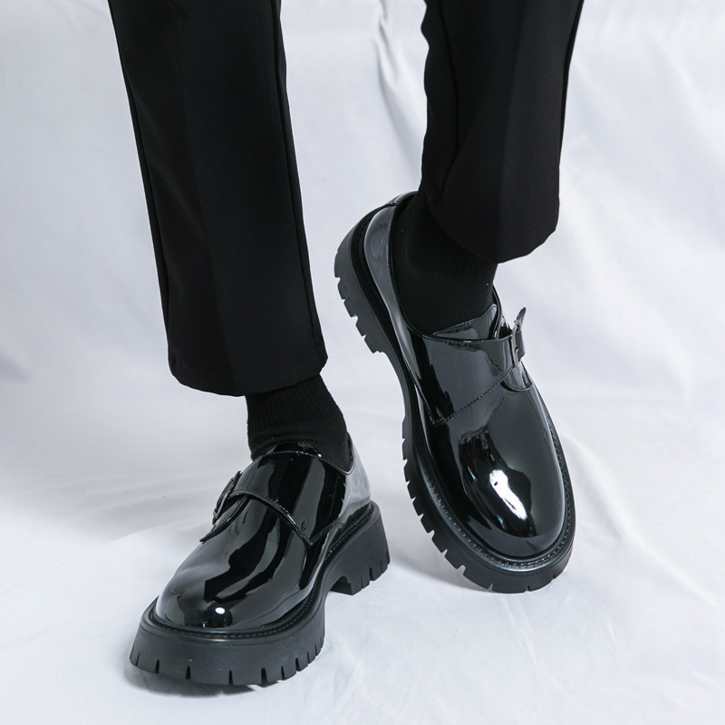 Ghete casual din piele pentru bărbați Martin, Minsi Xiusi, talpă din cauciuc, vârf rotund, respirante, partea superioară din microfibră, toc 3–5 cm, purtare de toamnă