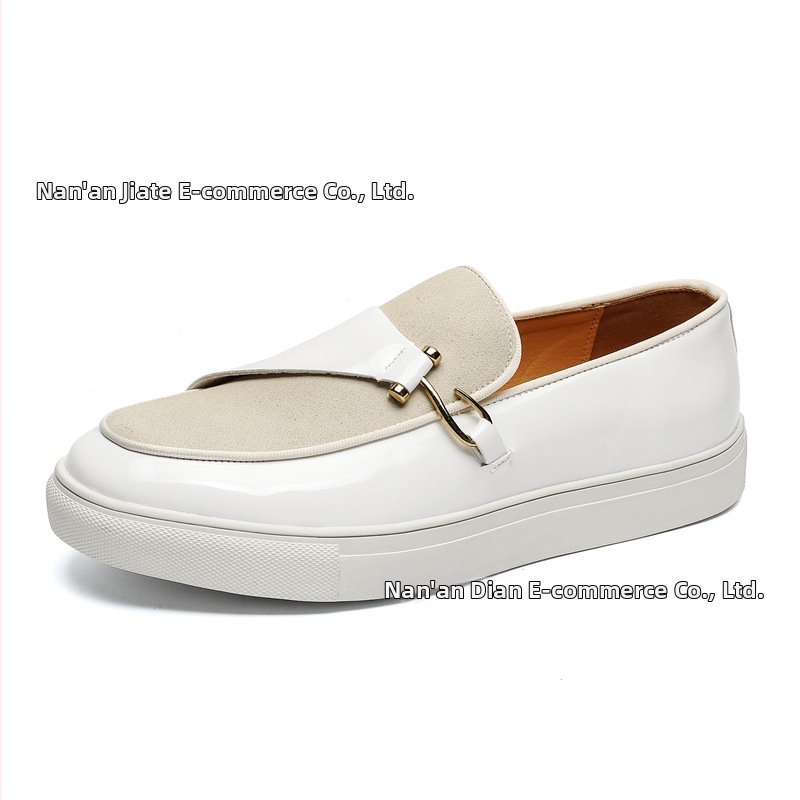 Vīriešu PU ādas slip-on loaferi pavasara stilā; smails purns; gumijas zole; zems papēdis 1–3 cm