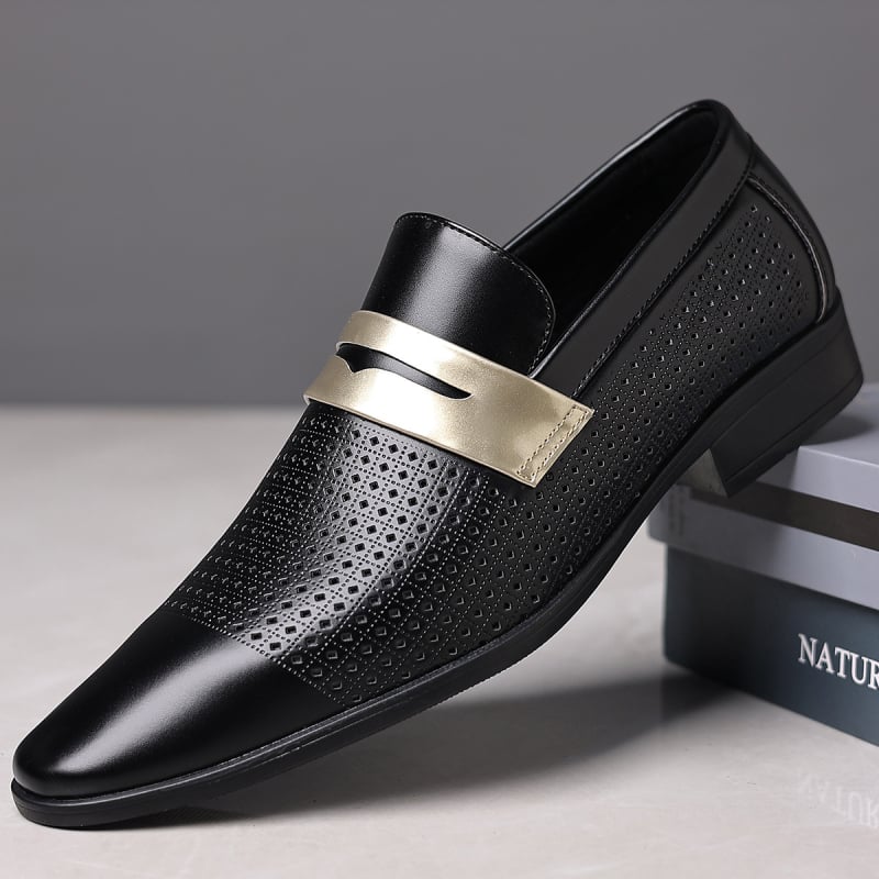 Rio vyriški odiniai batai – PU viršus, gumos padas, odinis piršto apsauga, žemas viršus, slip-on