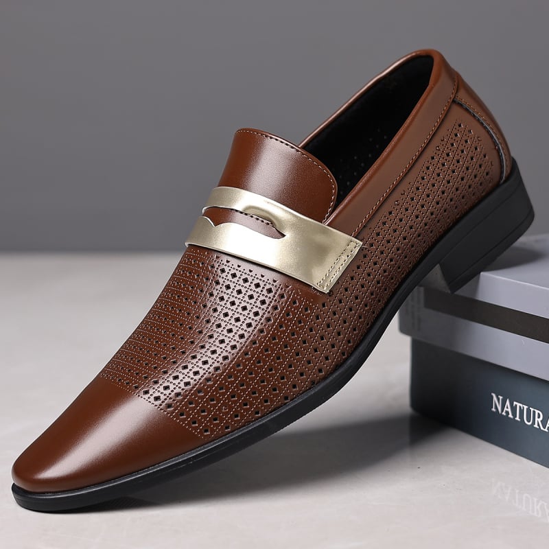 Rio vyriški odiniai batai – PU viršus, gumos padas, odinis piršto apsauga, žemas viršus, slip-on