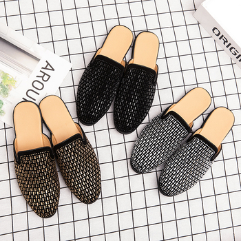 Vyriniai slip-on batai su kristalų dekoru, Britų stiliaus, PU viršus, gumos padas