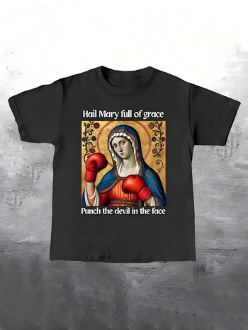 Μπλούζα T‑shirt με εκτύπωση καρτούν, street hipster στυλ, στρογγυλός λαιμός, κοντό μανίκι, πολυεστέρας με ελαστάνη