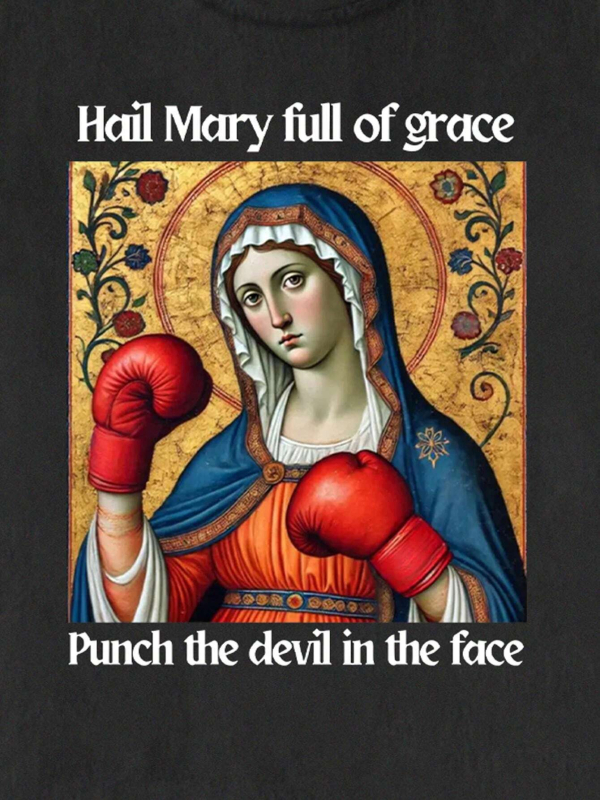 Μπλούζα T‑shirt με εκτύπωση καρτούν, street hipster στυλ, στρογγυλός λαιμός, κοντό μανίκι, πολυεστέρας με ελαστάνη