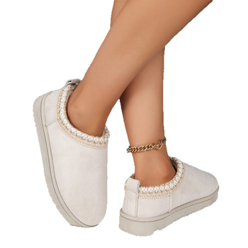 Női havas csizma, fleece belsővel, velúr felsőrész, gumitalp, alacsony szár, slip-on