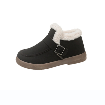 Ženske zimske čizme od nubuka – Slip-On, debela potplat, podstava od janjećeg vune, casual stil