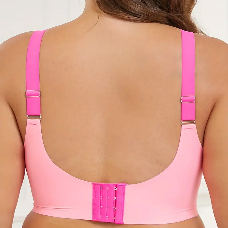 Didelio dydžio belaidė liemenėlė, pilnomis kaušėmis, nailonas, priekinis užsegimas, kvėpuojanti ir palaikanti