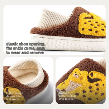 Vaikų medvilninės šlepetės - animacinis raštas, viršus audinys, EVA padas, slip-on, amžiaus grupė 1-12 metų