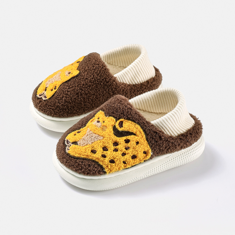 Vaikų medvilninės šlepetės - animacinis raštas, viršus audinys, EVA padas, slip-on, amžiaus grupė 1-12 metų