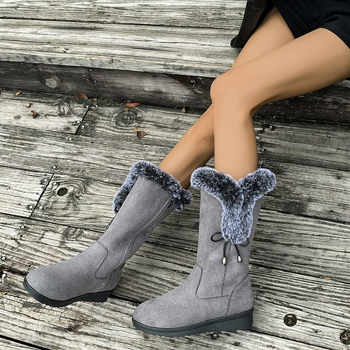 Naiste talvesaapad veluurist ülemisega, klina kand, ümmargune varvas, soojad