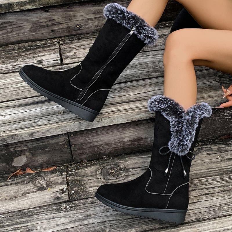 Naiste talvesaapad veluurist ülemisega, klina kand, ümmargune varvas, soojad