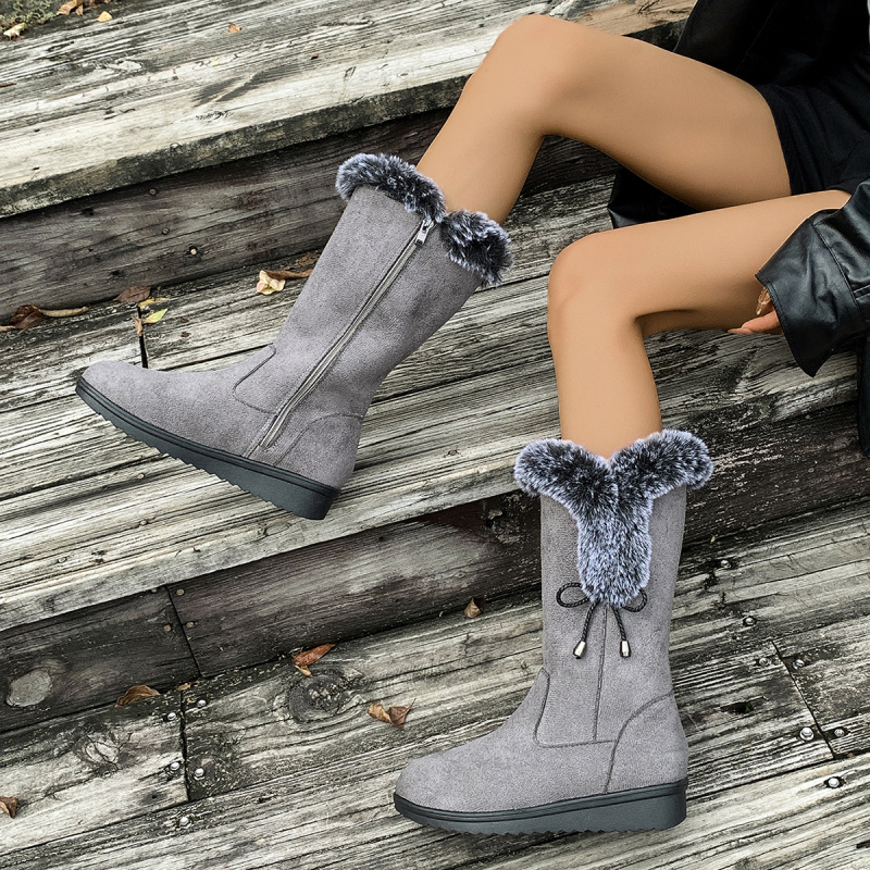 Naiste talvesaapad veluurist ülemisega, klina kand, ümmargune varvas, soojad