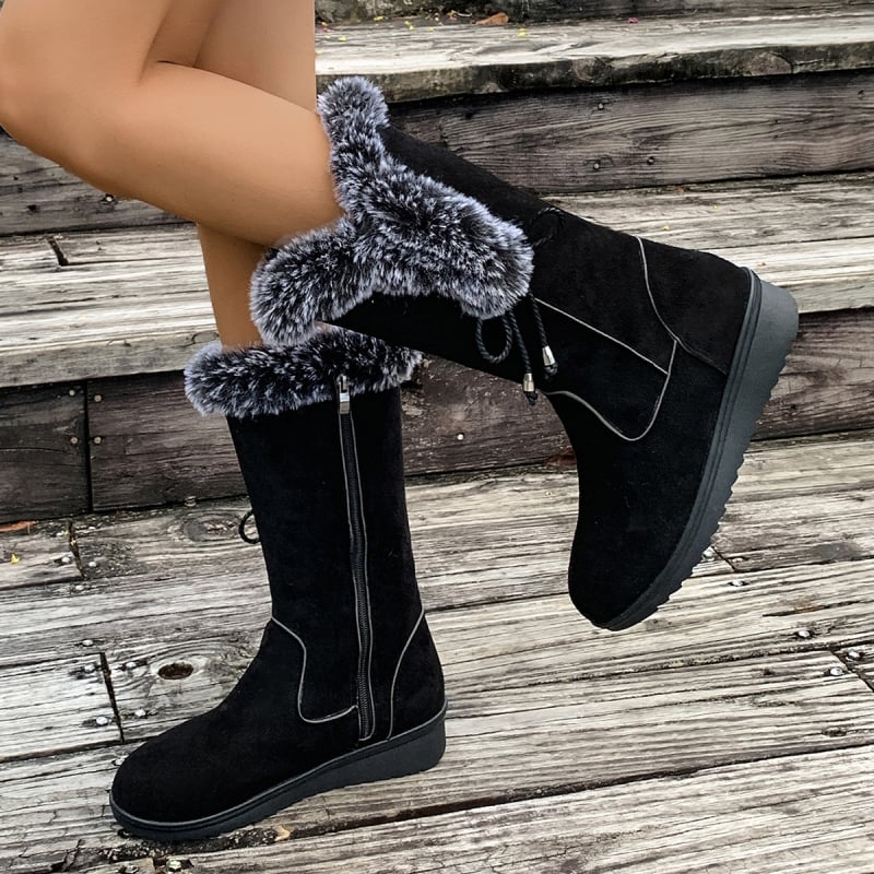 Naiste talvesaapad veluurist ülemisega, klina kand, ümmargune varvas, soojad