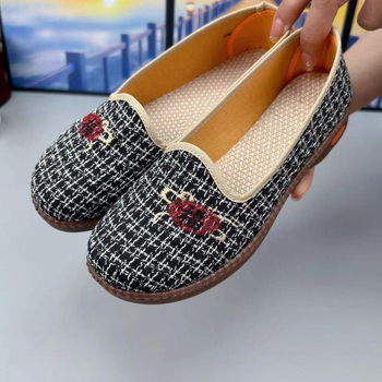 Moteriški Pekino audinių batai, viršus iš kanapių, TPU padas, žemas profilis, apvali nosis