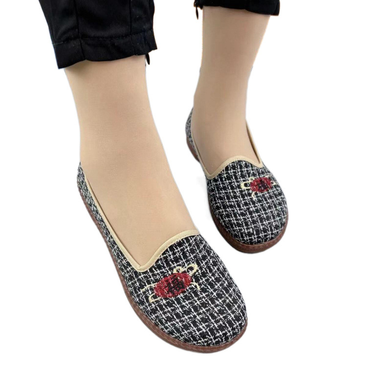 Moteriški Pekino audinių batai, viršus iš kanapių, TPU padas, žemas profilis, apvali nosis