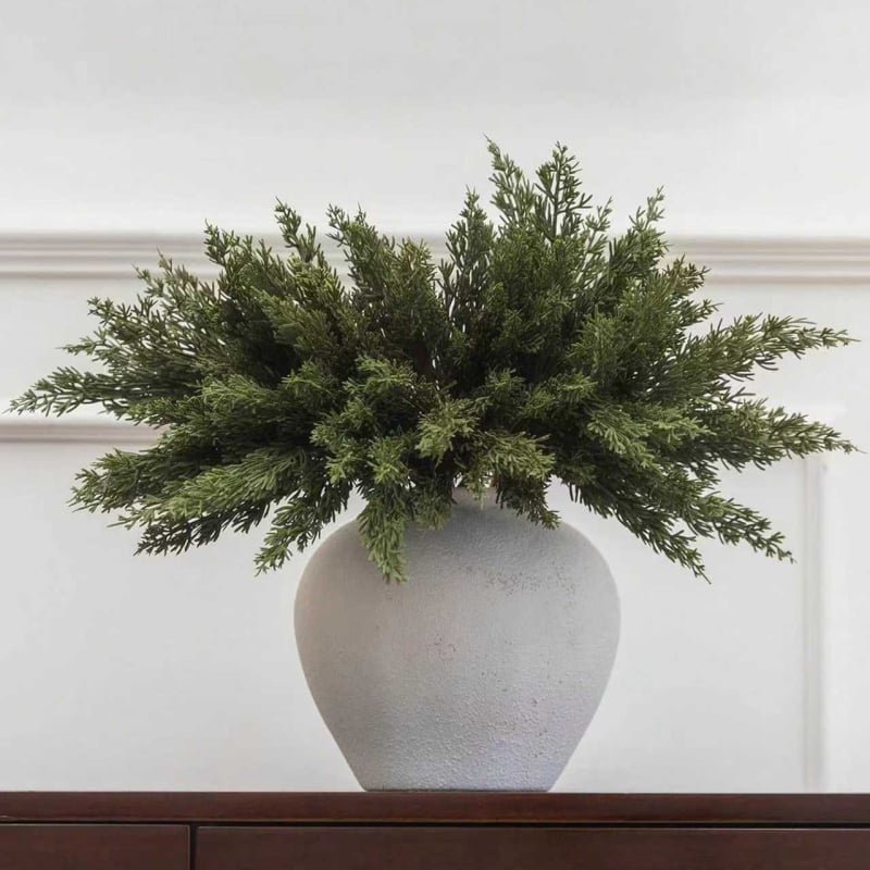 PVC Kalėdų papuošalas – rankų darbo, realistiškas augalas su viena šakele, vestuvėms ir namų dekorui