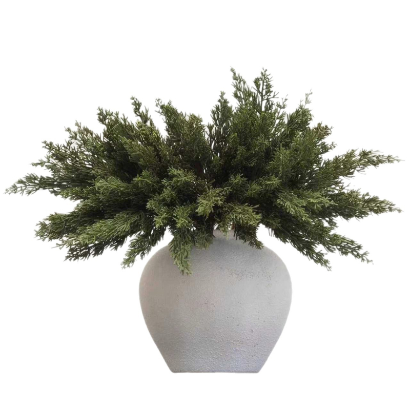 PVC Kalėdų papuošalas – rankų darbo, realistiškas augalas su viena šakele, vestuvėms ir namų dekorui