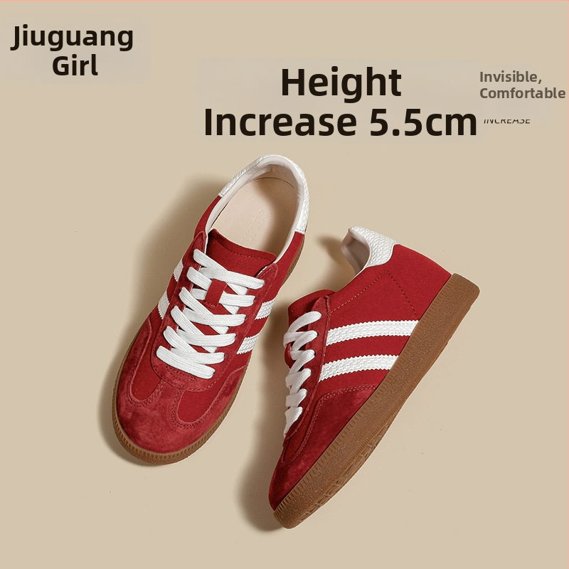 Moteriški teniso bateliai Hongkongo stiliaus retro nišose, žemas viršūnės, raišteliai, kvėpuojantys; viršus: karvų oda, vidpadis iš natūralios odos, guma padas, dryžuotas raštas, pavasaris 2025