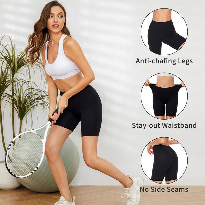 3-osaline naiste joogapükste komplekt keskmise taljega — puuvillased lühikesed püksid igapäevaseks kandmiseks