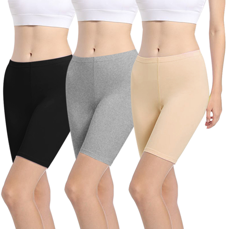 3 dalių moterų jogos legginų komplektas su vidutiniu liemeniu — medvilniniai trumpi šortai kasdieniam dėvėjimui