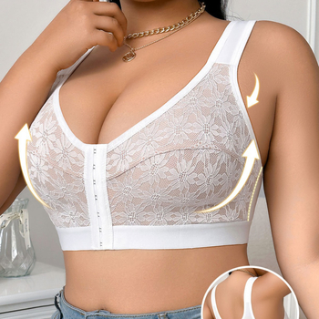 Vesto stiliaus kvėpavimo jogos liemenėlė be vielos, su gėlių raštu, nailoninis audinys, pilna beformė taurė, priekinis užsegimas