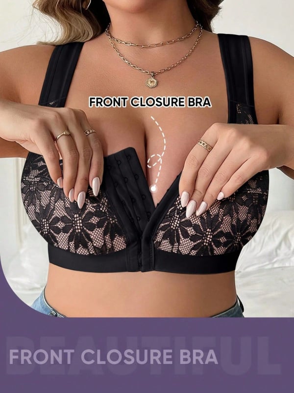 Vesto stiliaus kvėpavimo jogos liemenėlė be vielos, su gėlių raštu, nailoninis audinys, pilna beformė taurė, priekinis užsegimas