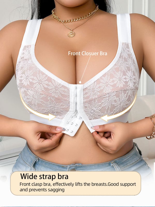 Vesto stiliaus kvėpavimo jogos liemenėlė be vielos, su gėlių raštu, nailoninis audinys, pilna beformė taurė, priekinis užsegimas