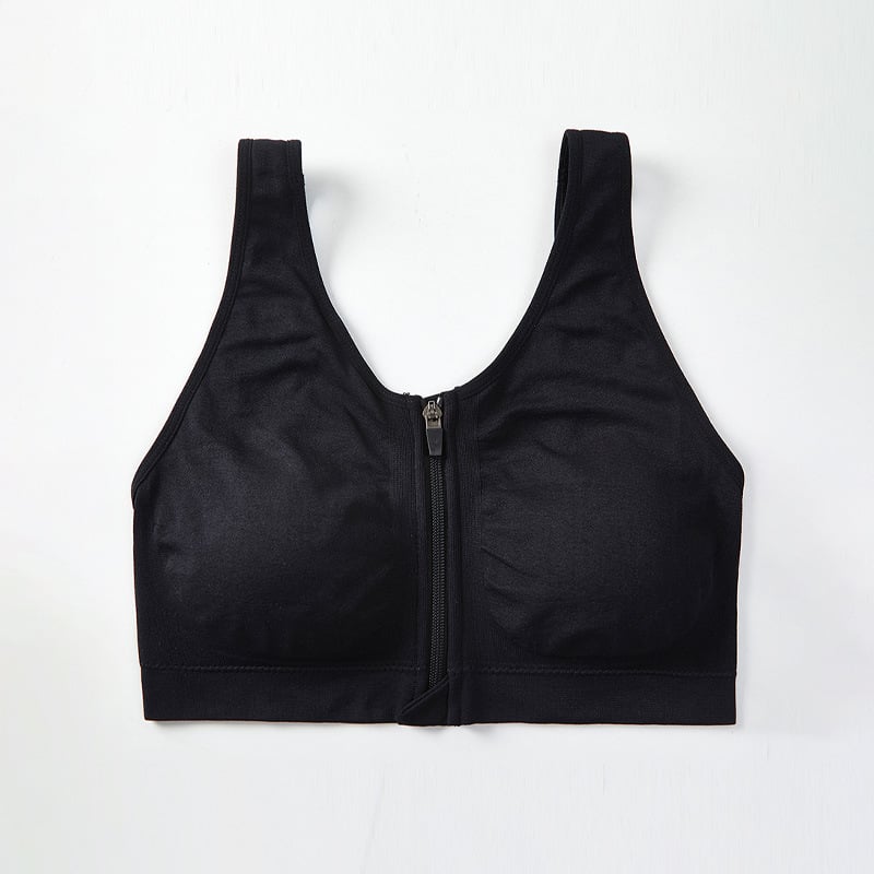 Αθλητικό σουτιέν με μπροστινό φερμουάρ, χωρίς ραφές, υψηλής στήριξης, κάψες 3/4 με αφρώδες κάλυμμα