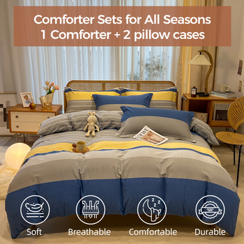 Dviejų sluoksnių antklodės užvalkalas, geometrinis raštas, poliesterio twillis, reaktyvus spausdinimas, svoris 1500–2000 g/m², keturių dalių komplektas, paprastas ir šiuolaikiškas stilius