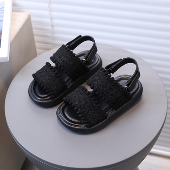 Vaikų paplūdimių sandalai, atviras pirštas, Velcro užsegimas, dirbtinės odos viršus, guminė pada, Korėjos stiliaus