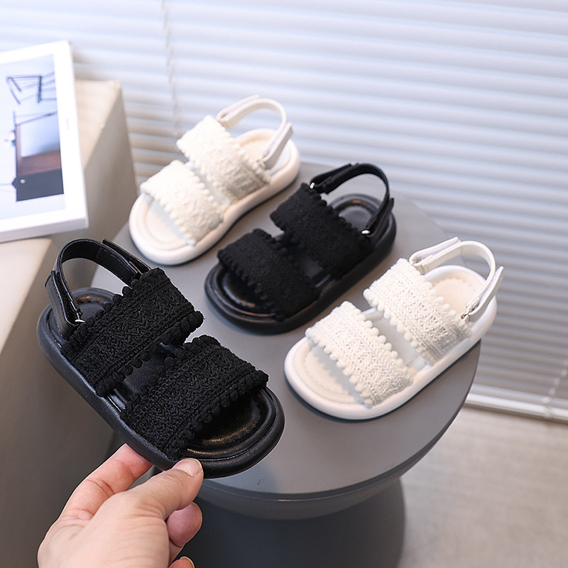 Vaikų paplūdimių sandalai, atviras pirštas, Velcro užsegimas, dirbtinės odos viršus, guminė pada, Korėjos stiliaus