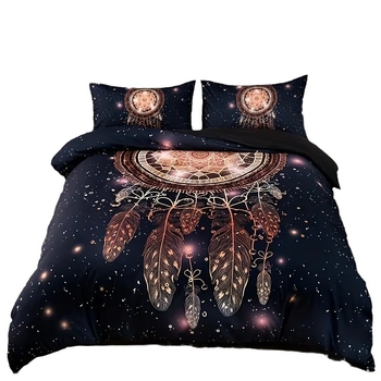 Dream Catcher dizaino antklodės užvalkalų komplektas, 3D HD skaitmeninė spauda, medžiaga chemijos pluoštas, šiuolaikinio minimalistinio stiliaus, 3 dalių komplektas
