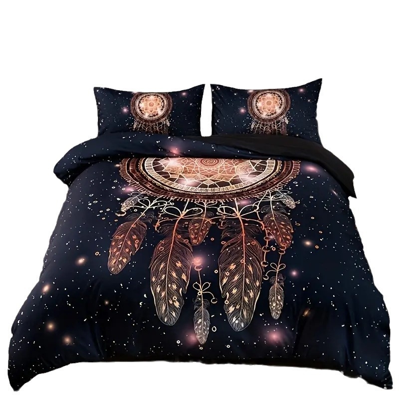 Dream Catcher dizaino antklodės užvalkalų komplektas, 3D HD skaitmeninė spauda, medžiaga chemijos pluoštas, šiuolaikinio minimalistinio stiliaus, 3 dalių komplektas