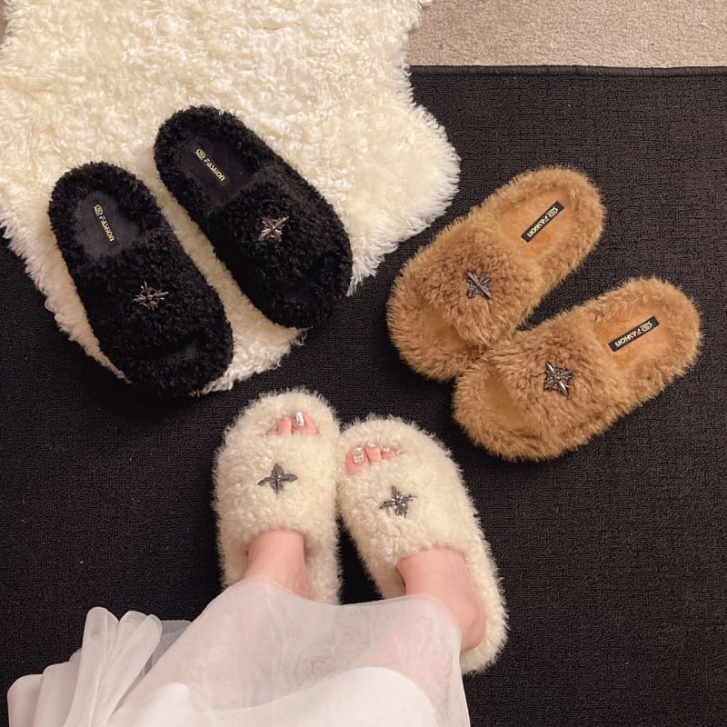 Ühe rihmaga sussid, Ultra-Fiber ülemine, kummist talp, ümmargune varvas, Korea stiil, talv 2025