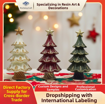 Resiinist jõulukuuse ornament, Põhjamaine stiil, Pinsheng Craft, pakendatud pappkasti