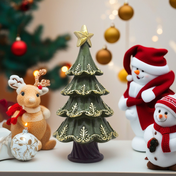 Ρετρό διακοσμητικό για χριστουγεννιάτικο δέντρο από ρητίνη, ντόρικ στυλ, Pinsheng Craft, συσκευασία σε χαρτονένιο κουτί