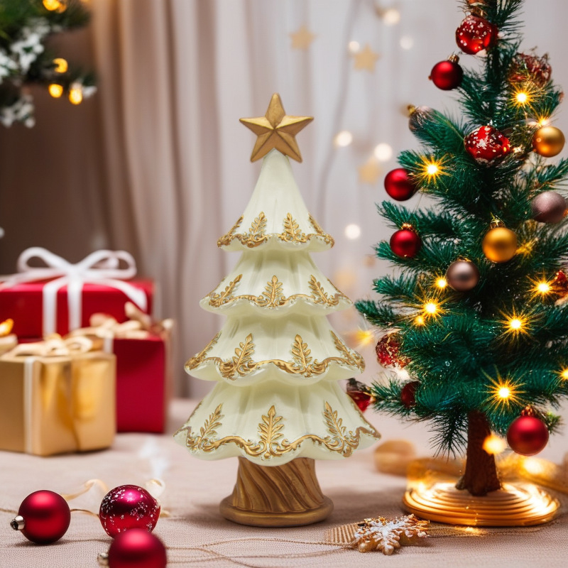 Ρετρό διακοσμητικό για χριστουγεννιάτικο δέντρο από ρητίνη, ντόρικ στυλ, Pinsheng Craft, συσκευασία σε χαρτονένιο κουτί