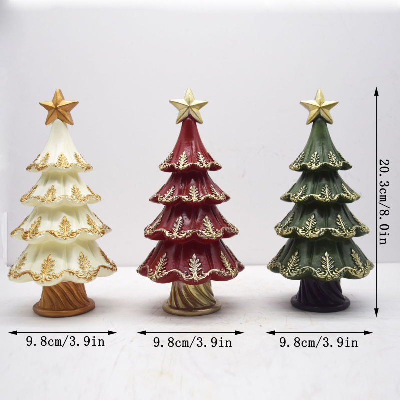 Ρετρό διακοσμητικό για χριστουγεννιάτικο δέντρο από ρητίνη, ντόρικ στυλ, Pinsheng Craft, συσκευασία σε χαρτονένιο κουτί